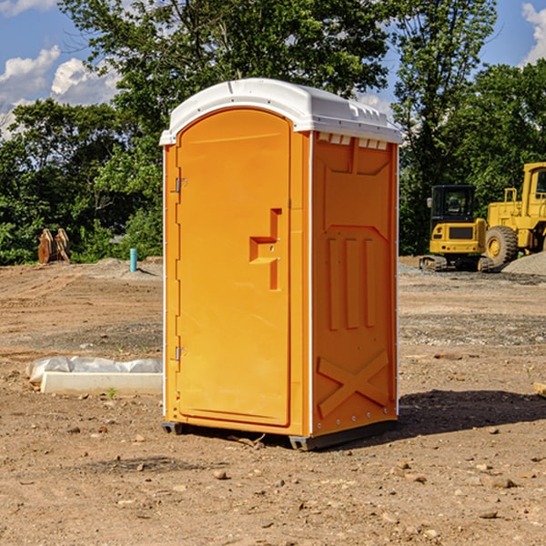 how often are the porta potties cleaned and serviced during a rental period in Emington Illinois